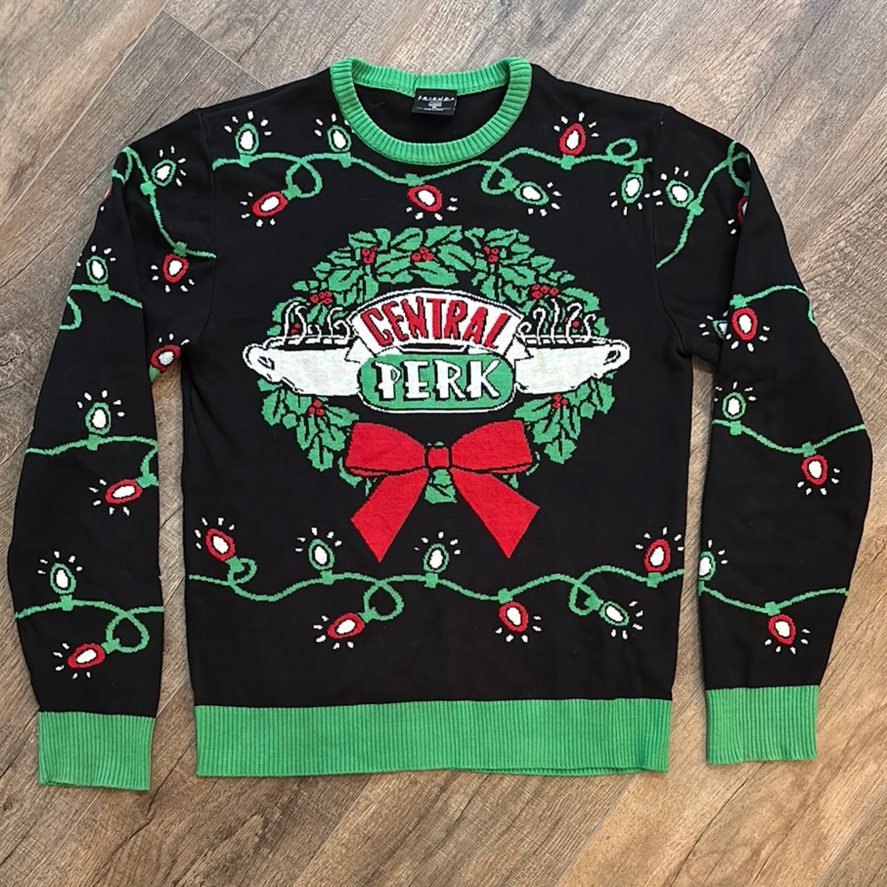 Y2K FRIENDS‎ Women's M Central Perk Holiday Sweater Ugly Christmas Sweater Party